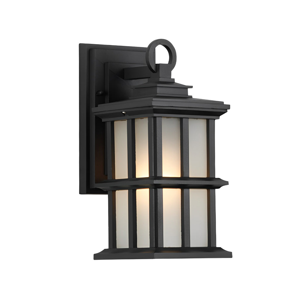Modern Outdoor Wall Light – Die-Cast Aluminum & Glass – Black