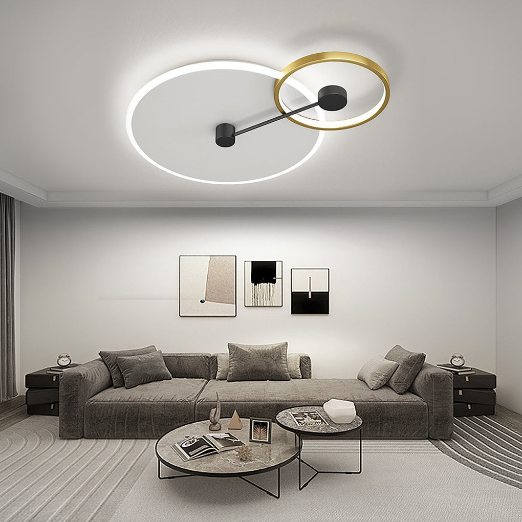Geometric Circles Dimmable LED Flush Mount Ceiling Light