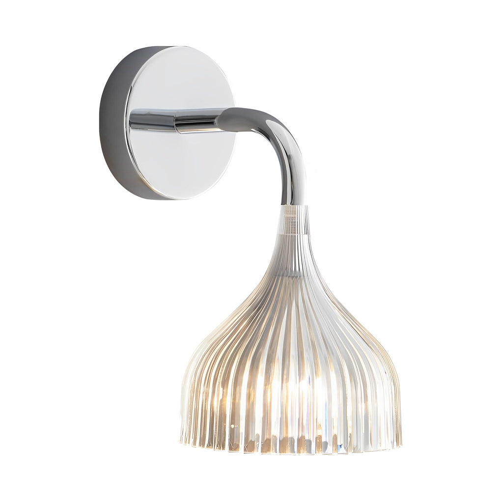 Modern Pleated Wall Sconce with Iron Frame and Soft Diffused Light