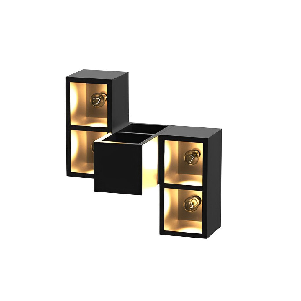 Waterproof Modern Black Wall Lamp with Integrated Flowerpot