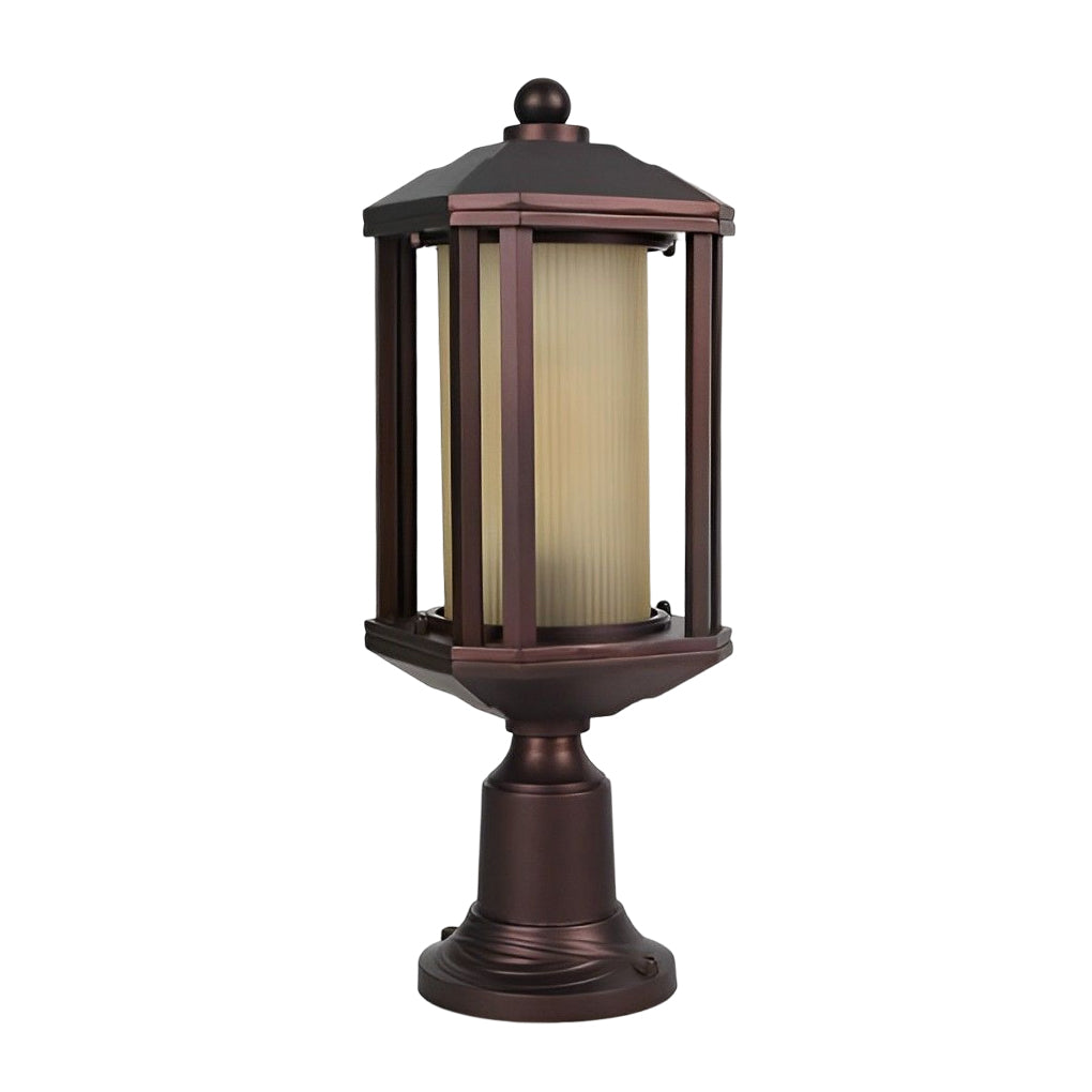 Retro Rose Gold Outdoor Pillar Post Light – Aluminum Waterproof