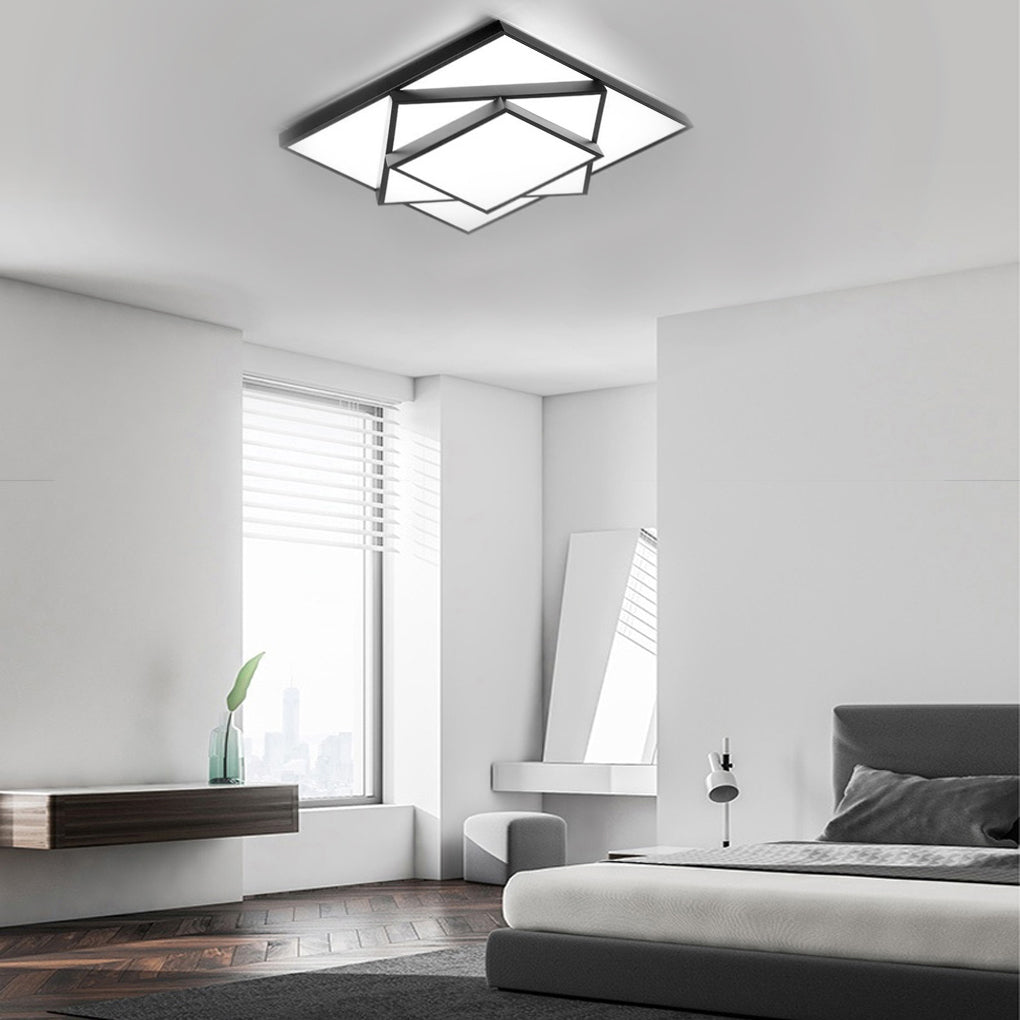 Overlapping Square Dimmable LED Flush Mount Ceiling Light