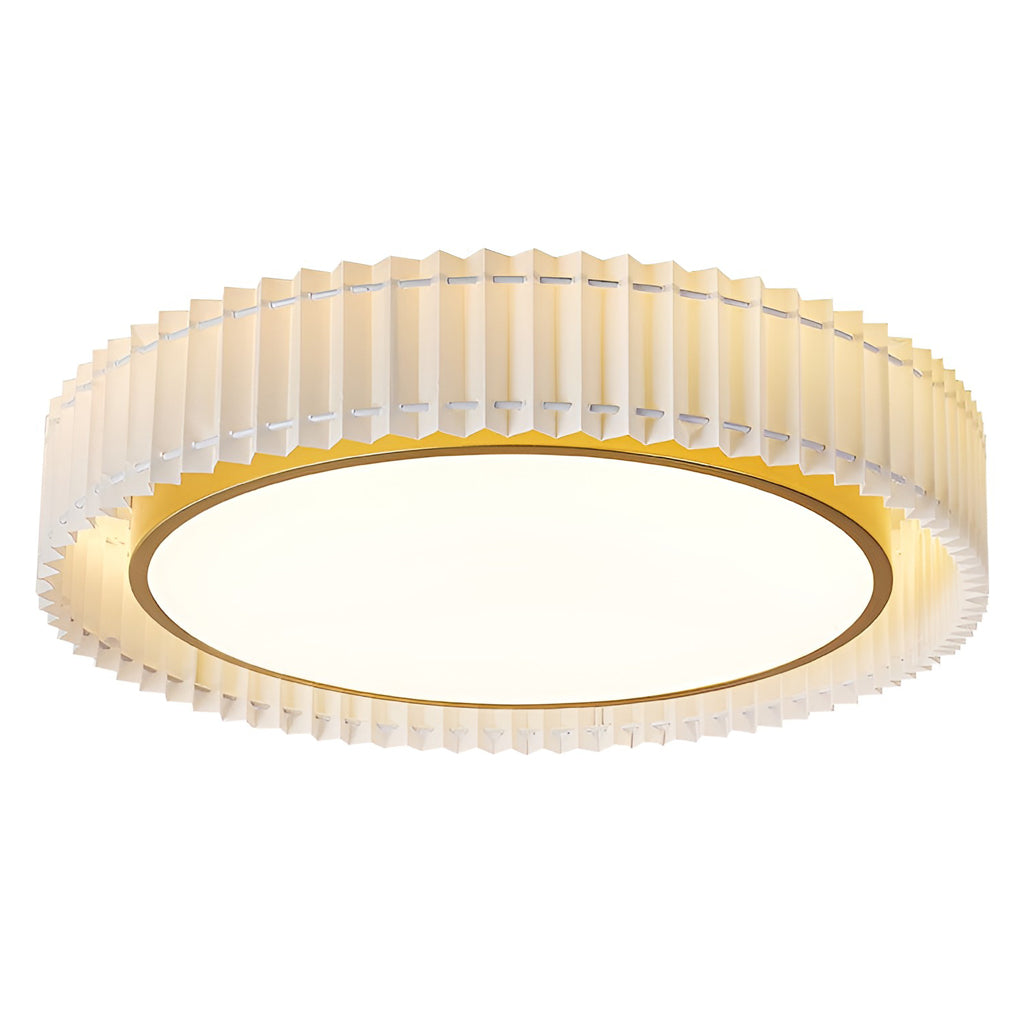 Pleated Fabric LED Ceiling Light with 3-Step Dimming
