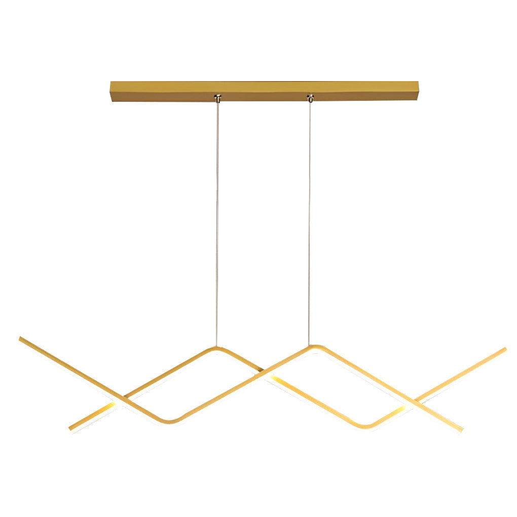 Linear LED Chandelier with 3-Step Dimming - Modern Pendant Light