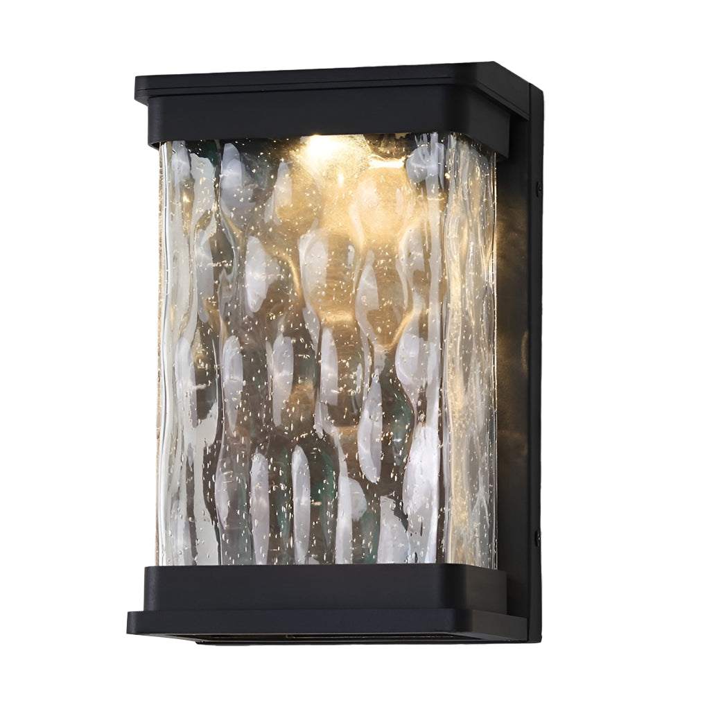 Modern Black Aluminum Glass Outdoor Wall Light IP65 Waterproof