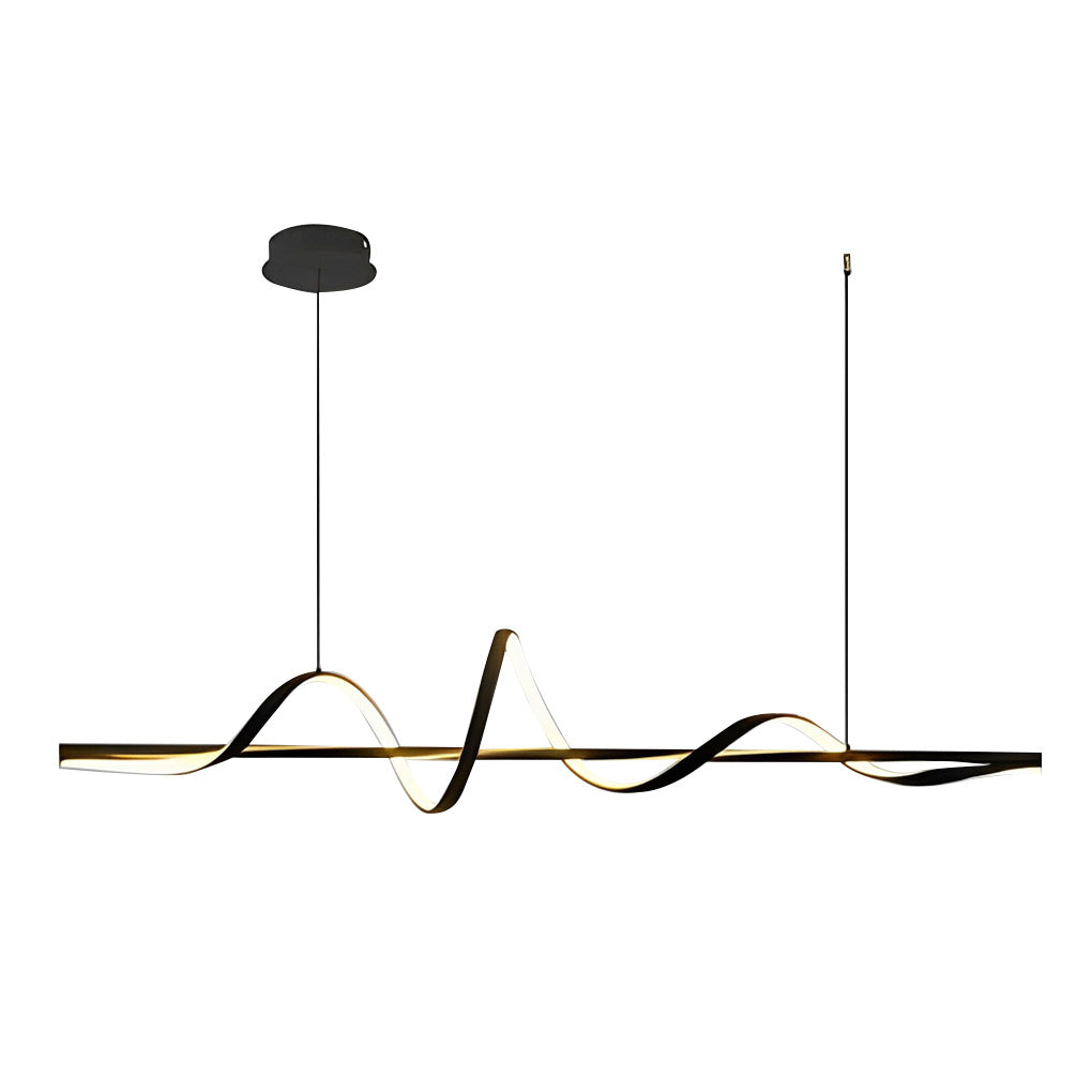 Wavy Rotating Ring LED Pendant Light with Dimming - Modern Nordic