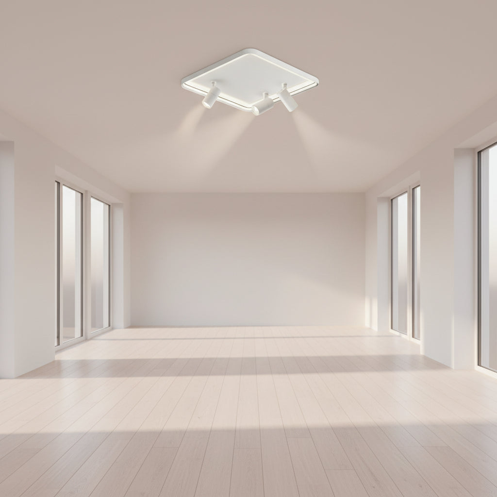 16" Square Flush Mount LED Light with Adjustable Spotlights
