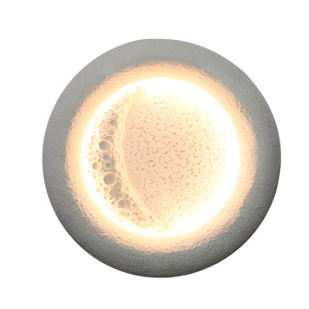 Moon Shaped Waterproof LED Wall Lamp 10W Outdoor Concrete Sconce