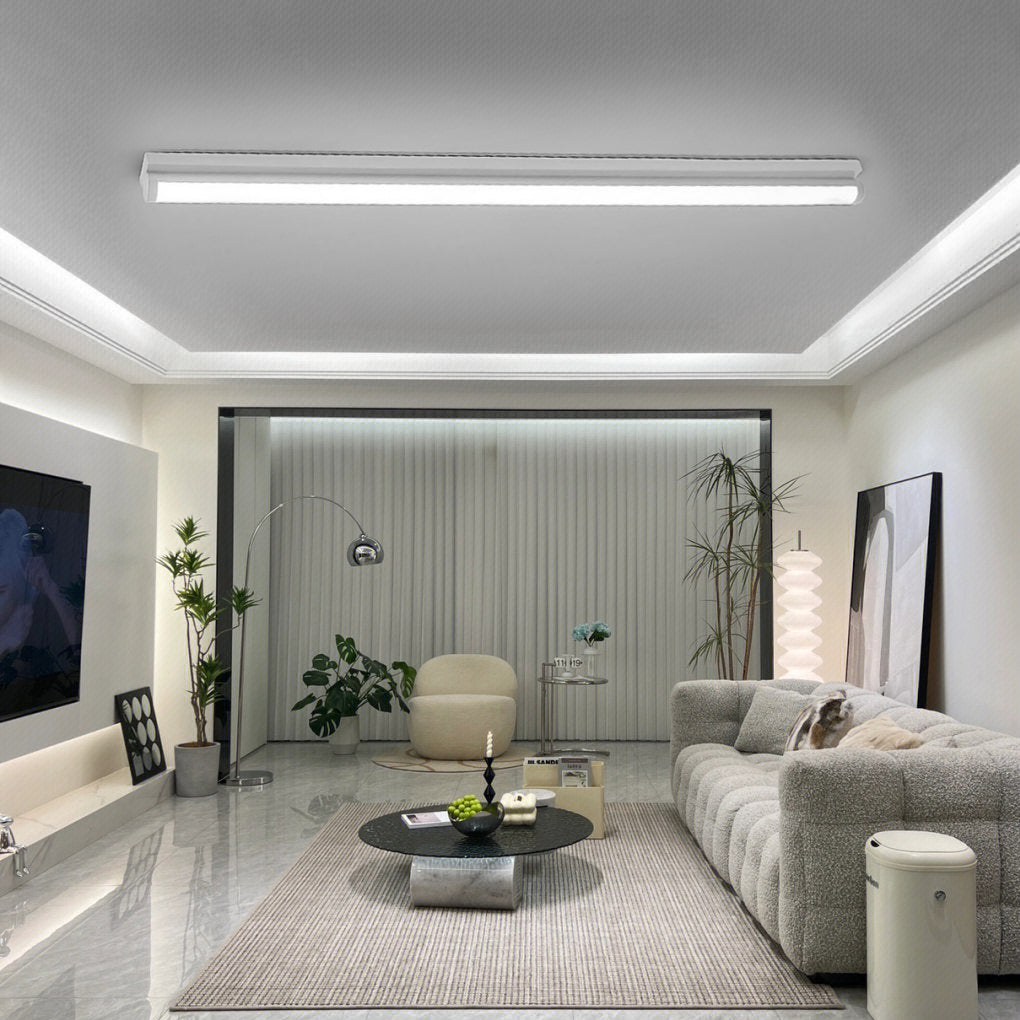 Rectangular LED Flush Mount Ceiling Light - Modern Minimal Design