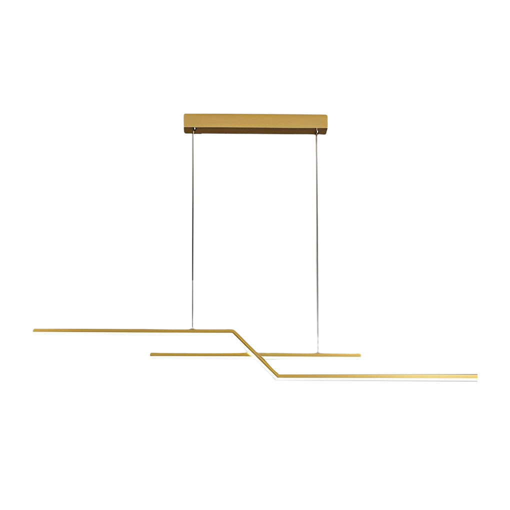 Modern Wave Linear LED Pendant Light with 3-Step Dimming