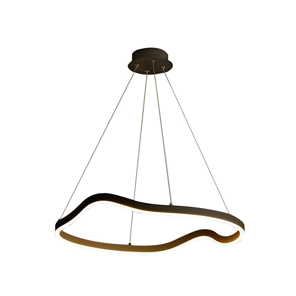 Modern Irregular Ring LED Pendant Light with 3-Step Dimming