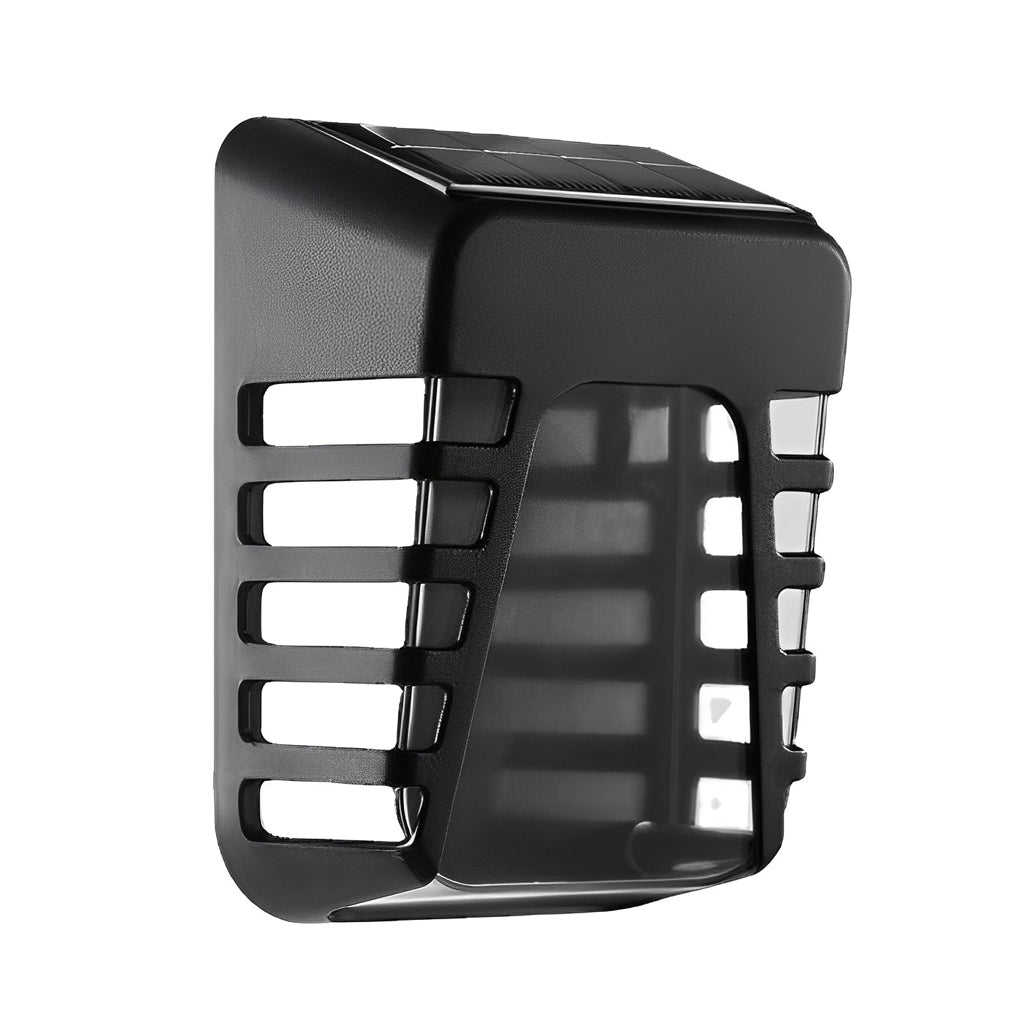 Modern Solar LED Outdoor Wall Light - Waterproof Black Finish