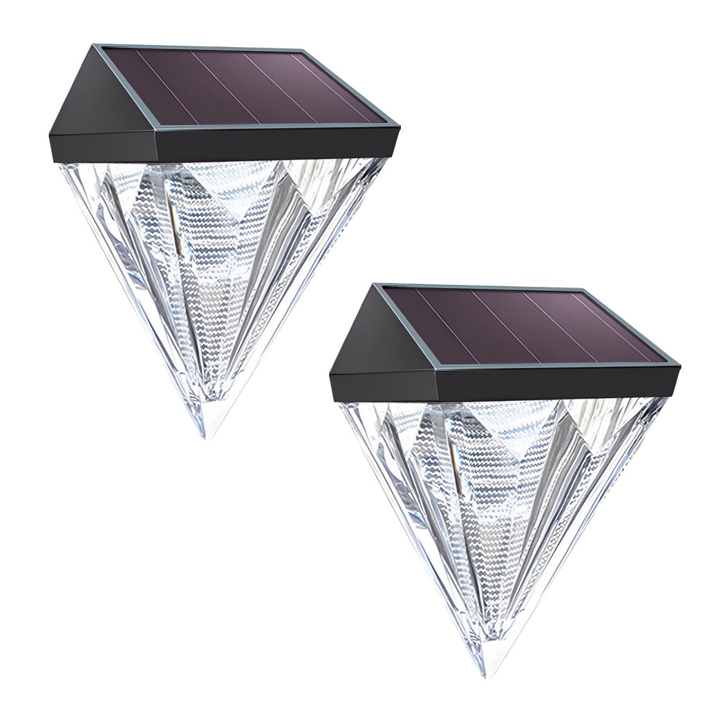 Geometric Solar LED Outdoor Wall Light – Modern Waterproof Black