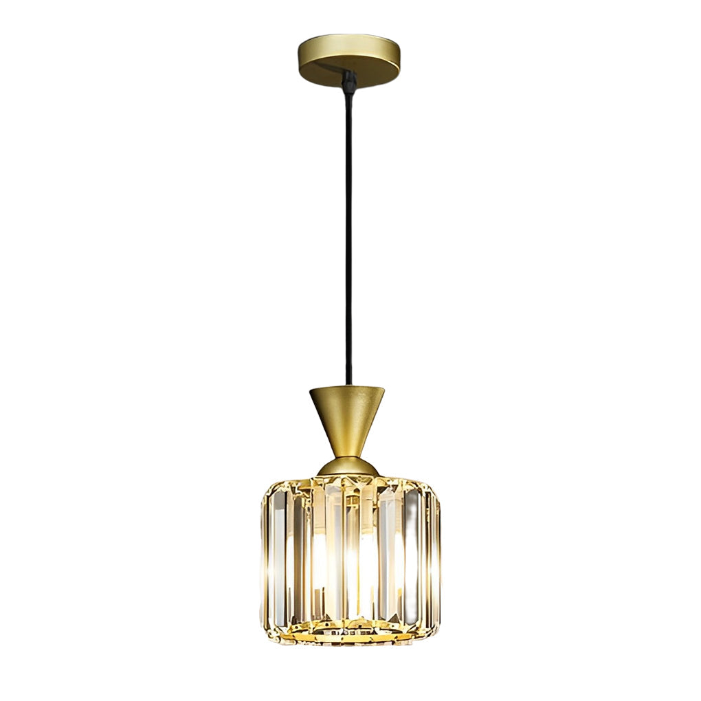 Modern Crystal Pendant Light with Three-Step Dimming