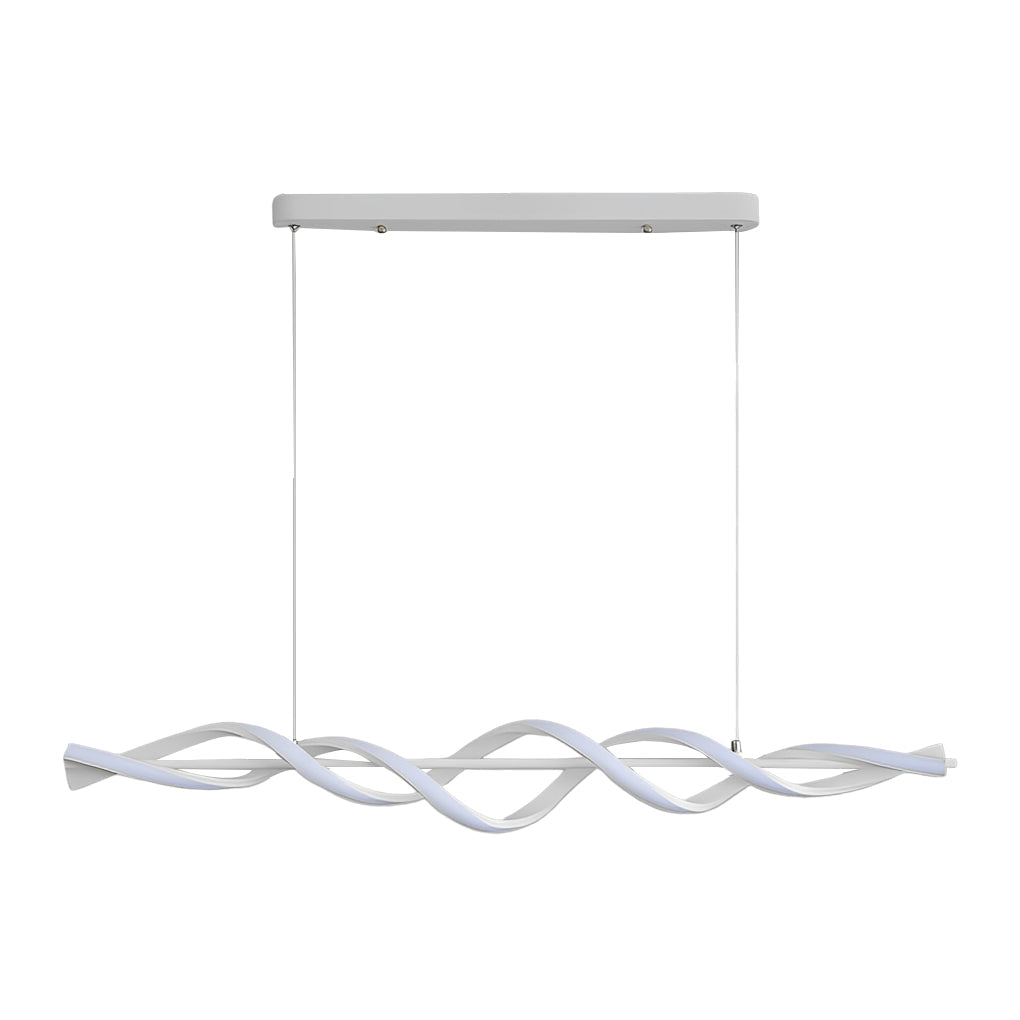 Modern Spiral White LED Chandelier with Dimmable Remote Control