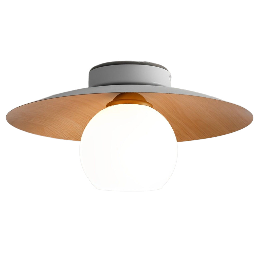 Modern Bowl LED Ceiling Light | Glass & Iron Flush Mount