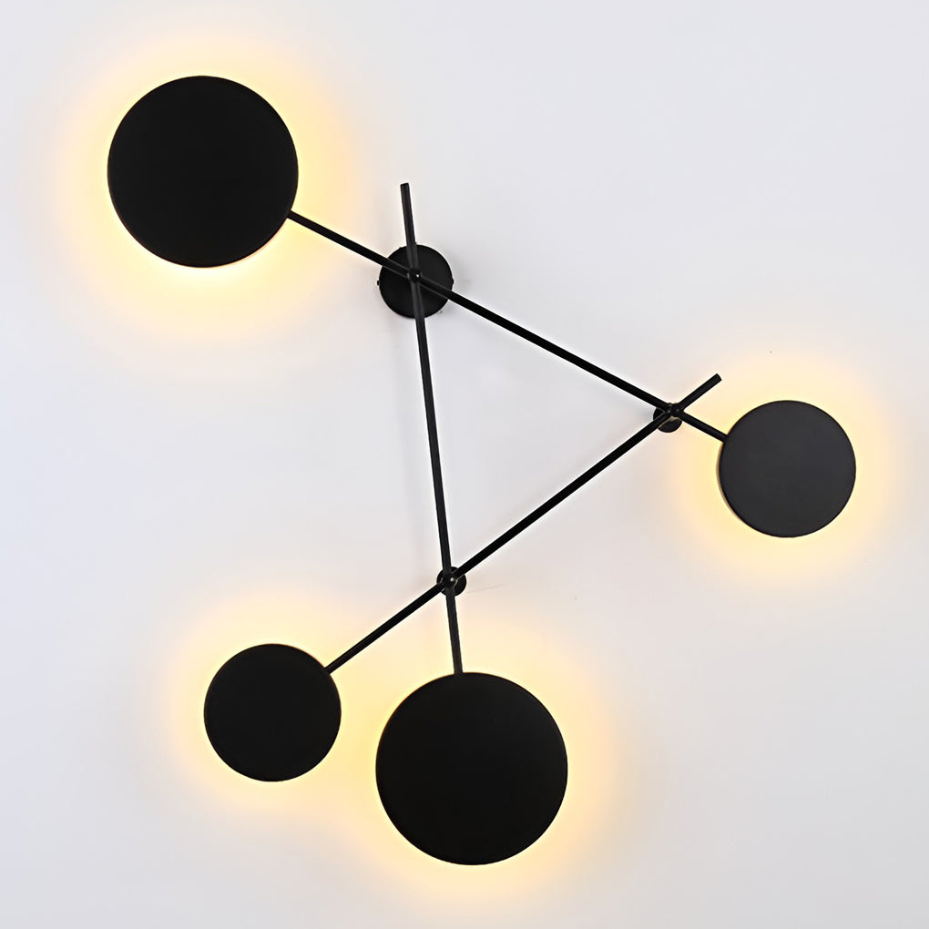 Geometric Round LED Wall Sconce Black Modern Minimalist Lighting