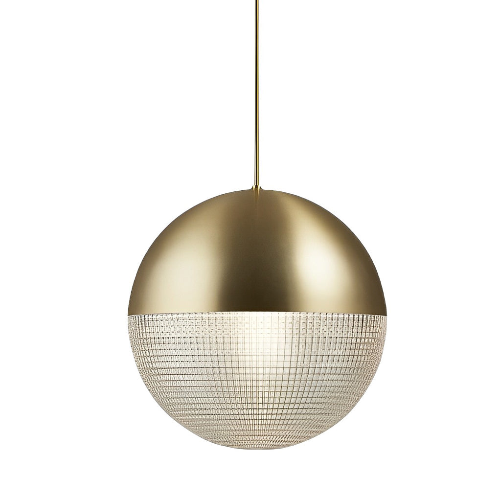 Modern Glass Globe Pendant Light with Gold & Black Finish