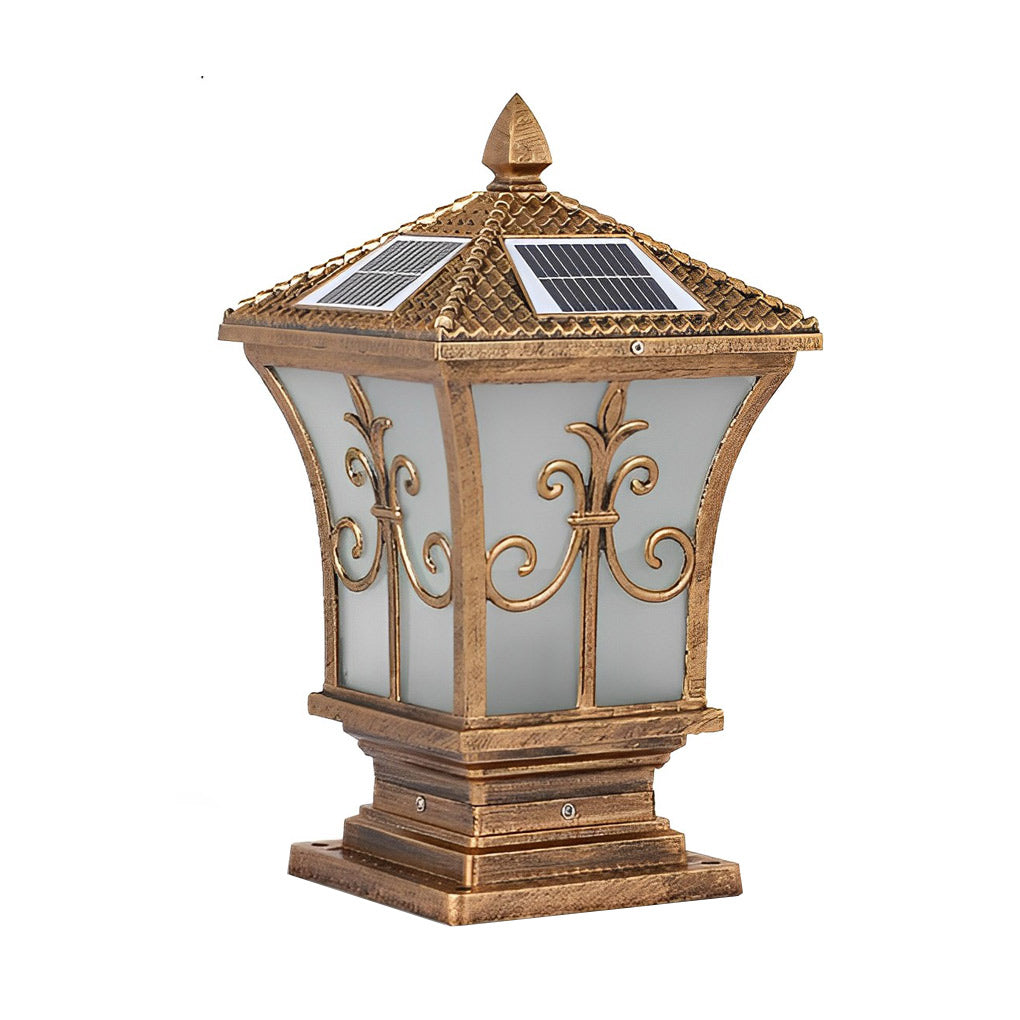 Modern Solar Powered Fence Post Light - Aluminum & Acrylic