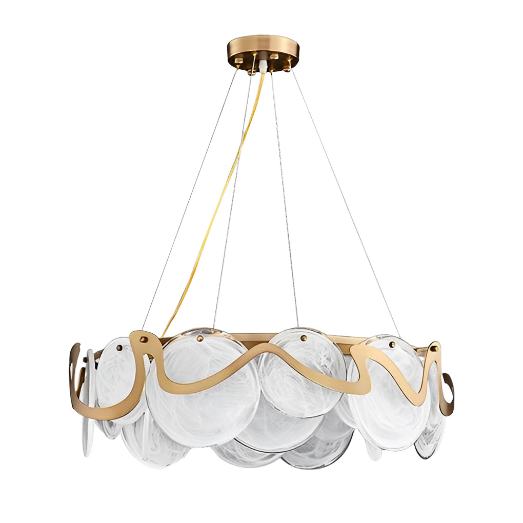 Modern Glass Bubble Chandelier with Iron Frame