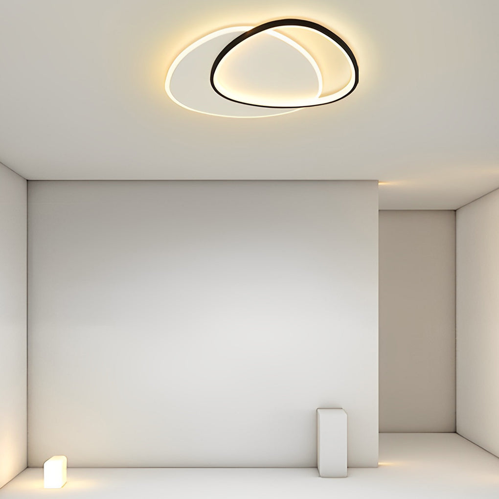 Modern Circle Flush Mount Light with Iron Frame & Acrylic Shade