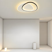 Modern Circle Flush Mount Light with Iron Frame & Acrylic Shade