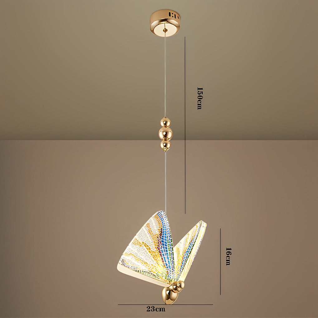 Butterfly Multi-Color Metal Acrylic LED Pendant Light