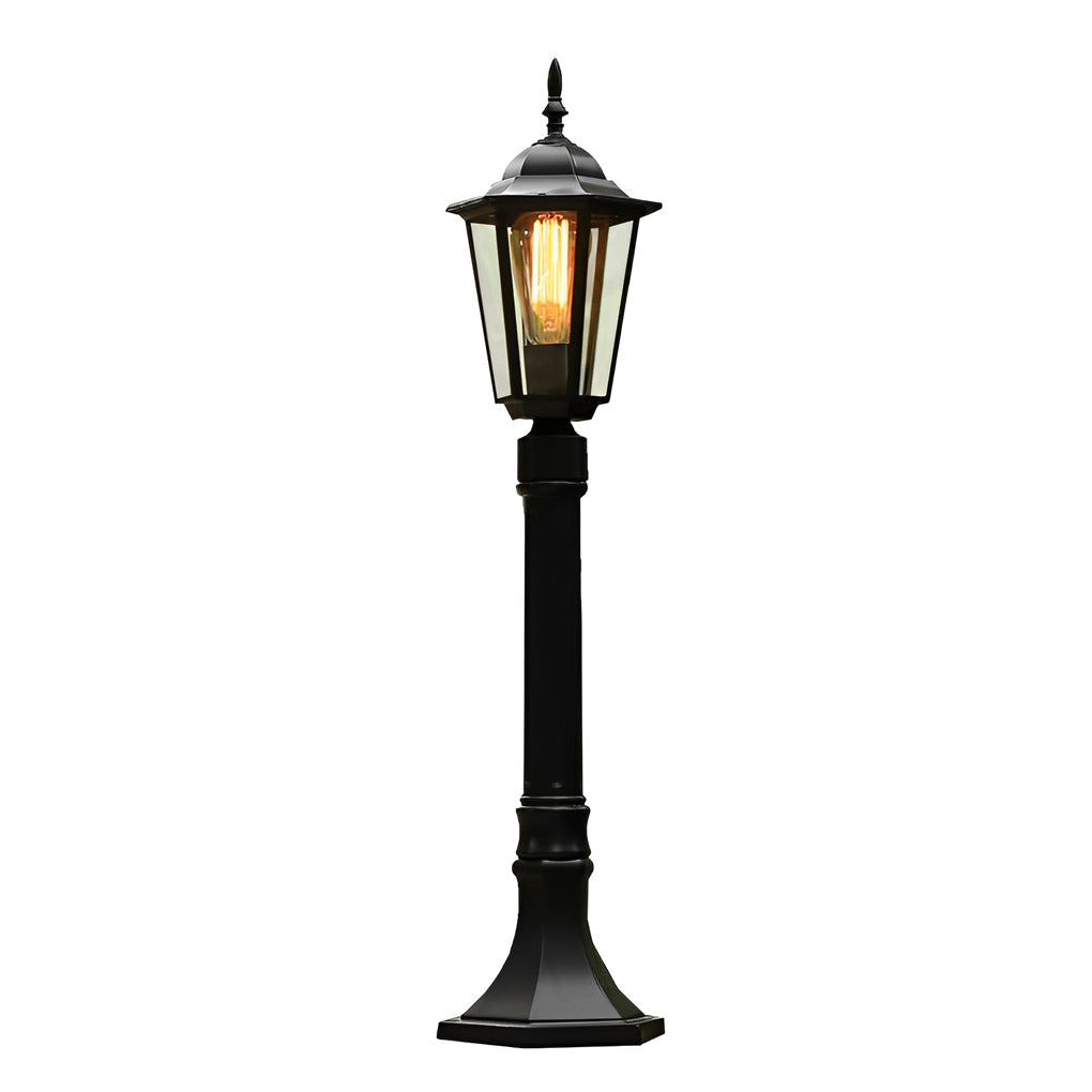 Traditional Black Aluminum Post Path Light E27 Waterproof 31 Inch