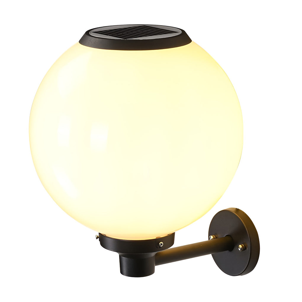 Round Solar LED Outdoor Wall Light with Three-Step Dimming