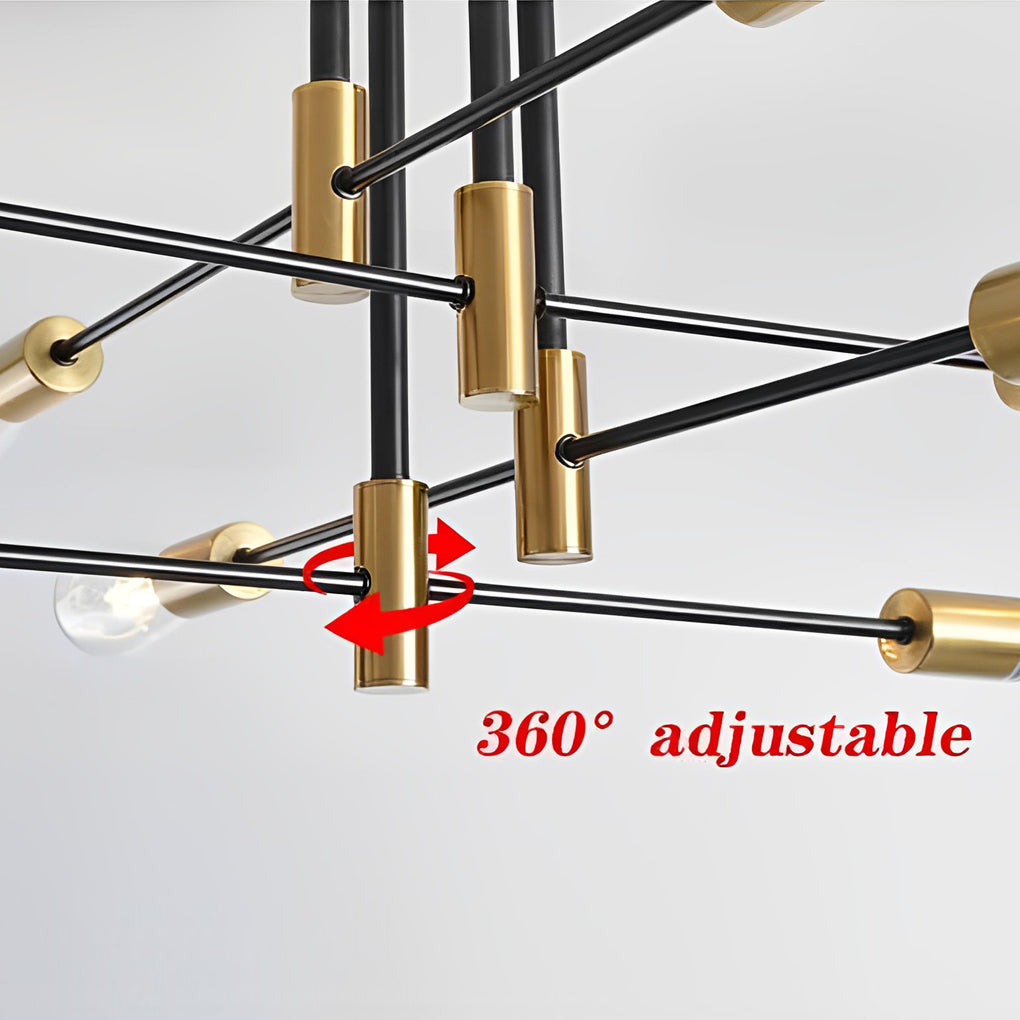 6-Light Sputnik Semi-Flush Mount Ceiling Light with Glass Shades