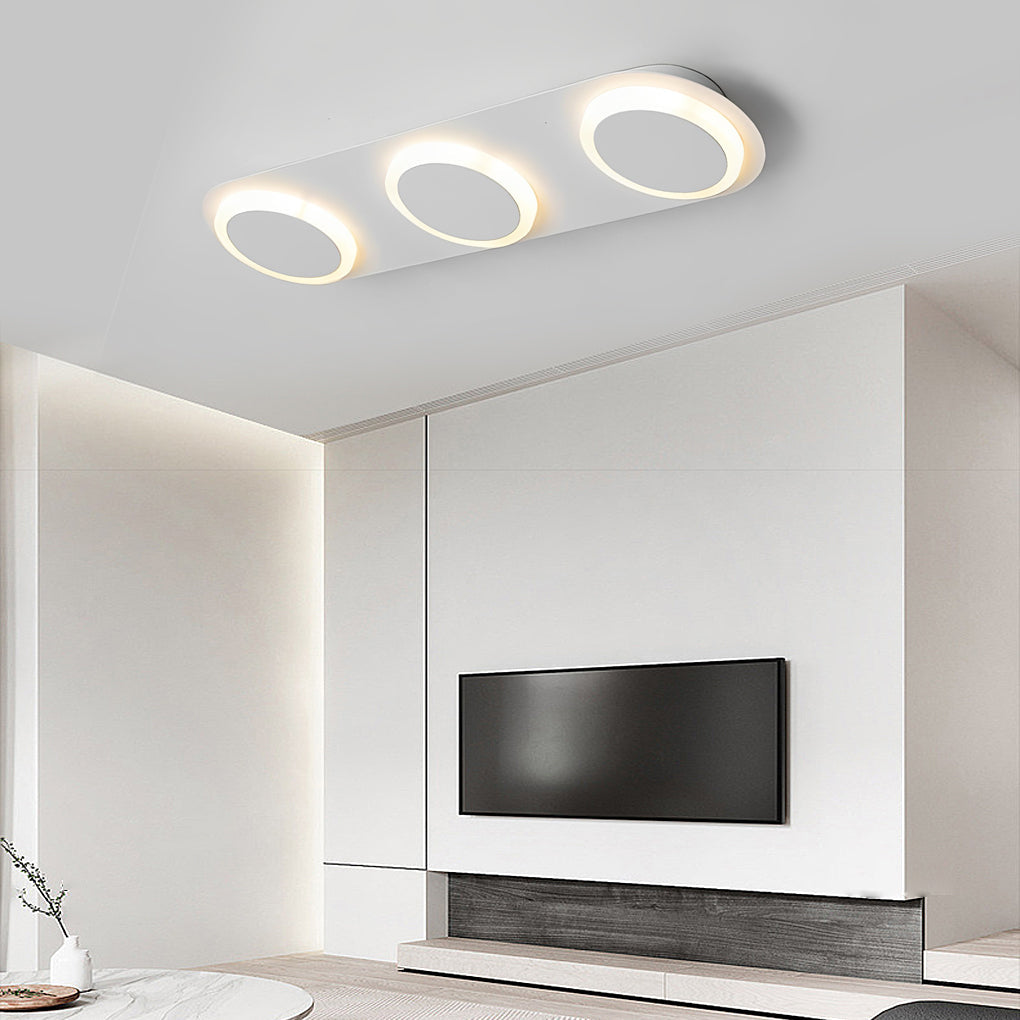 Modern Geometric Linear Flush Mount Ceiling Light - Metal & Acrylic