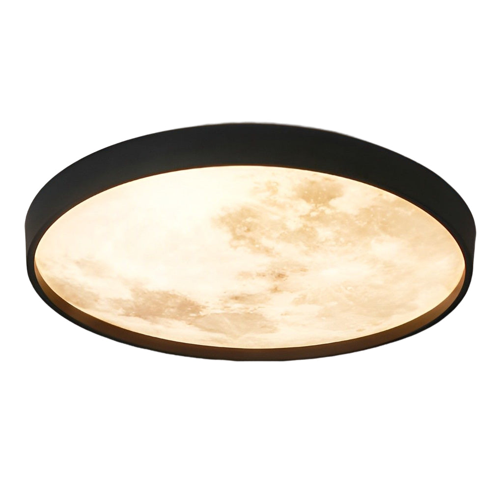 Modern Moon LED Flush Mount Ceiling Light with 3-Step Dimming