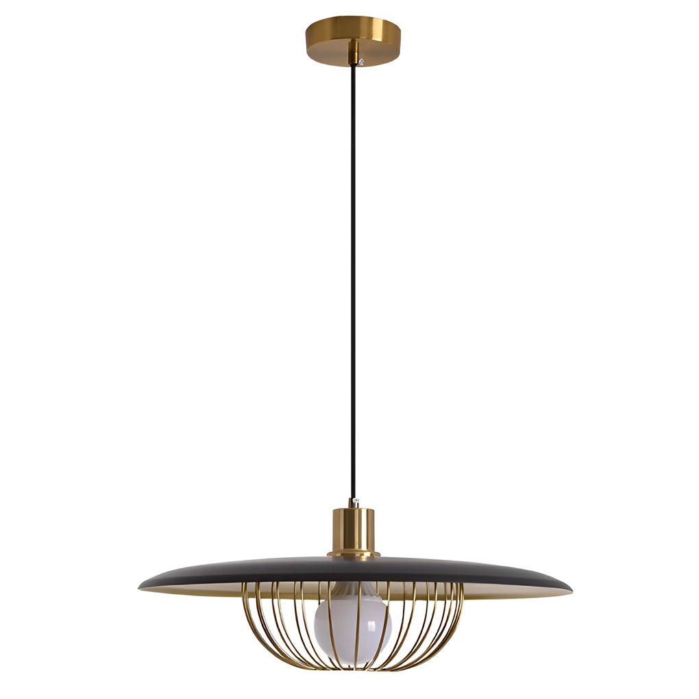 Modern Circular Iron Pendant Light with Three-Step Dimming