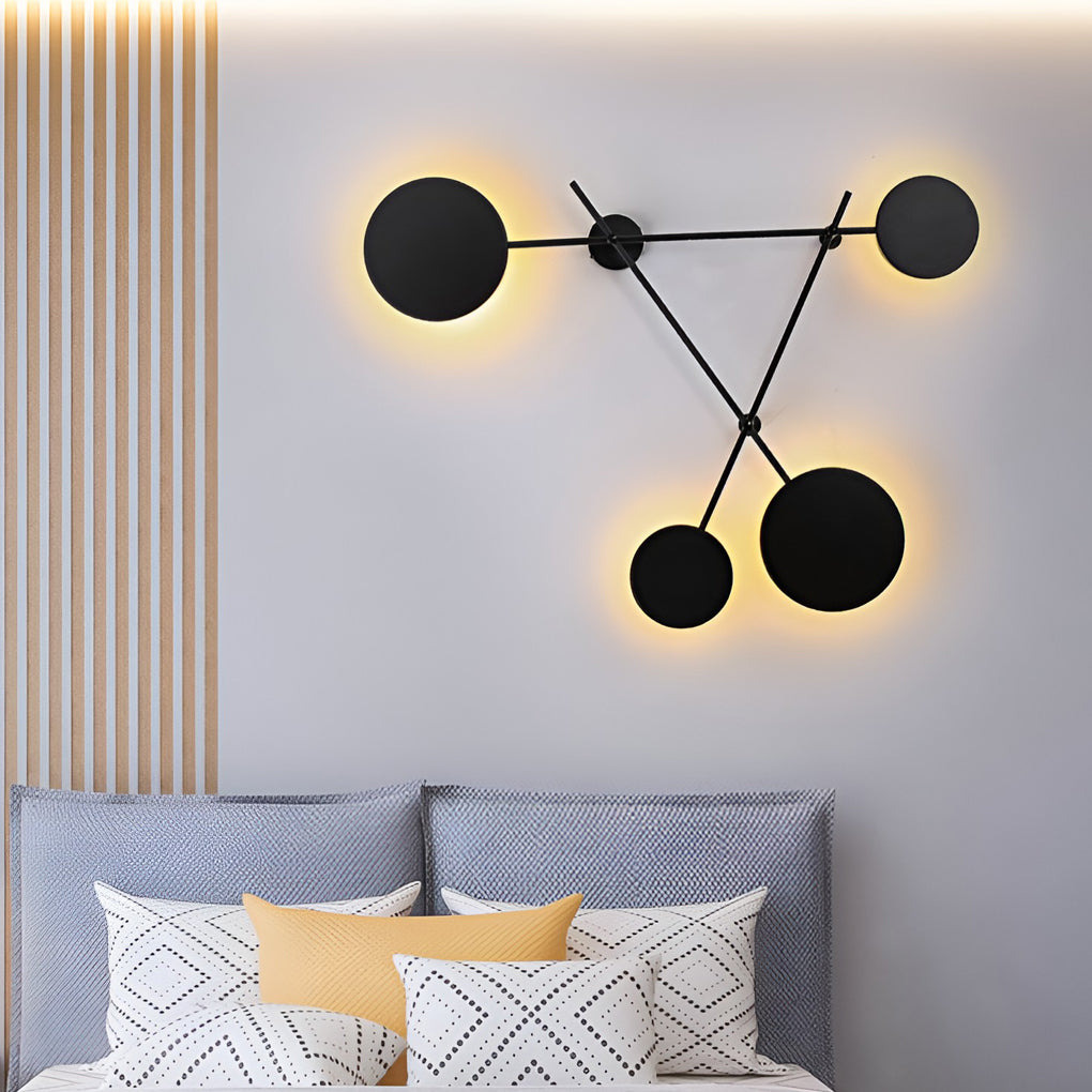 Geometric Round LED Wall Sconce Black Modern Minimalist Lighting