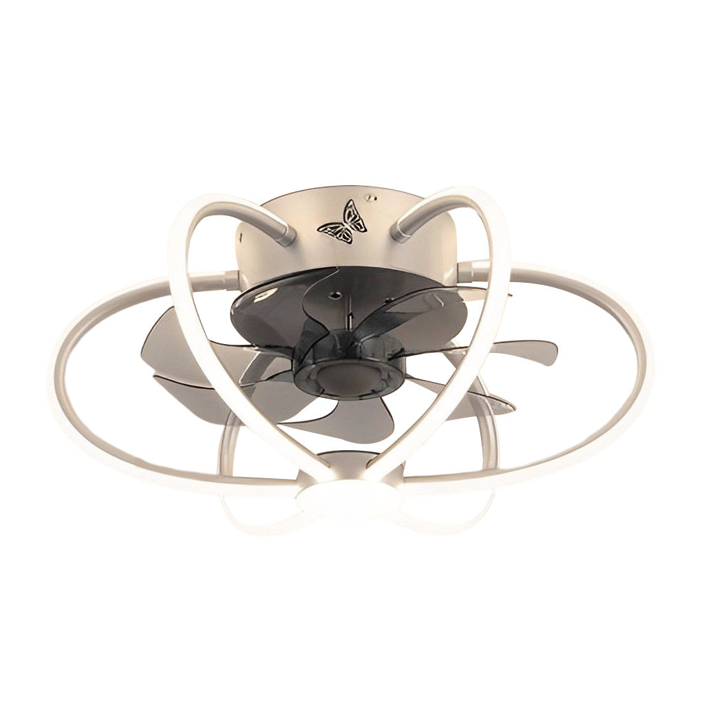 Floral Bladeless Ceiling Fan Light with Dimmable LED