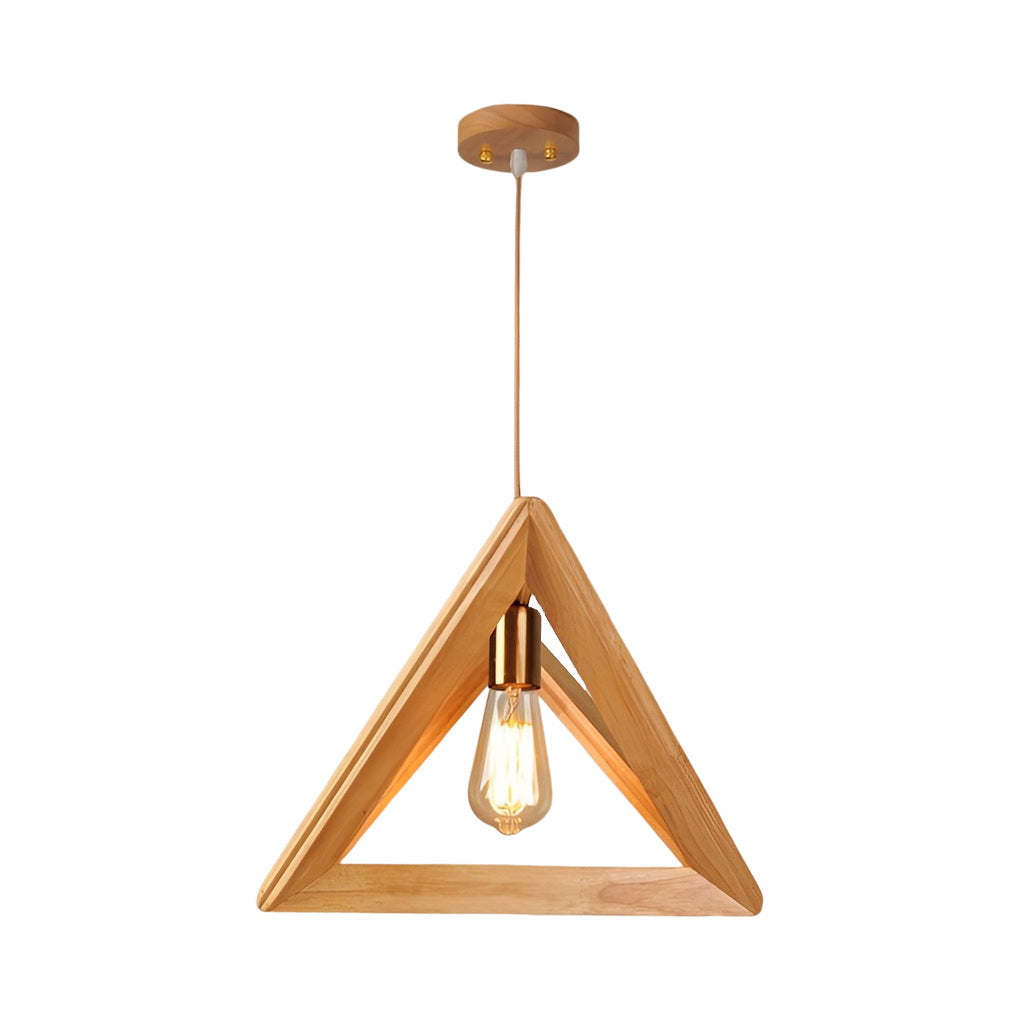Geometric Wood Pendant Light - Modern Farmhouse Rustic Ceiling Fixture