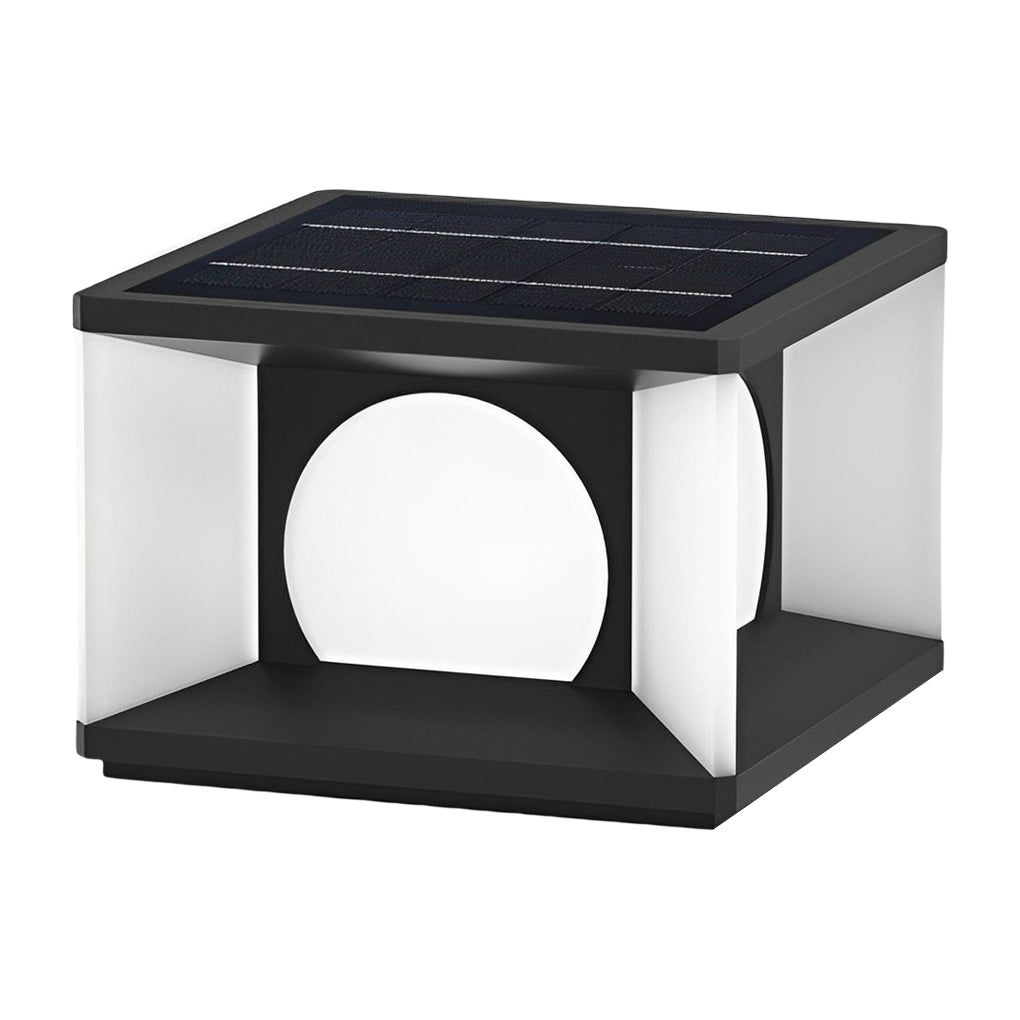 Modern Square Solar Post Cap Light Stainless Steel Outdoor LED