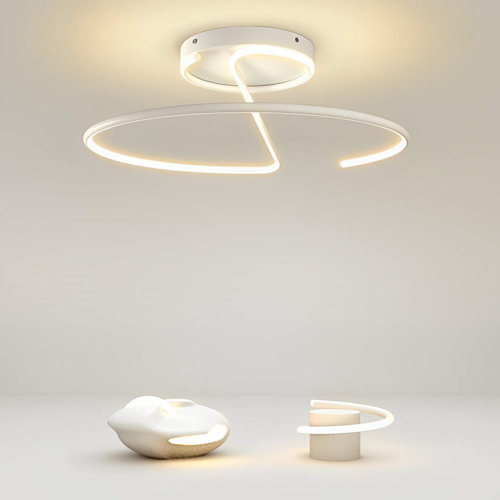 16" Modern LED Semi Flush Mount Ceiling Light - Aluminum & Acrylic