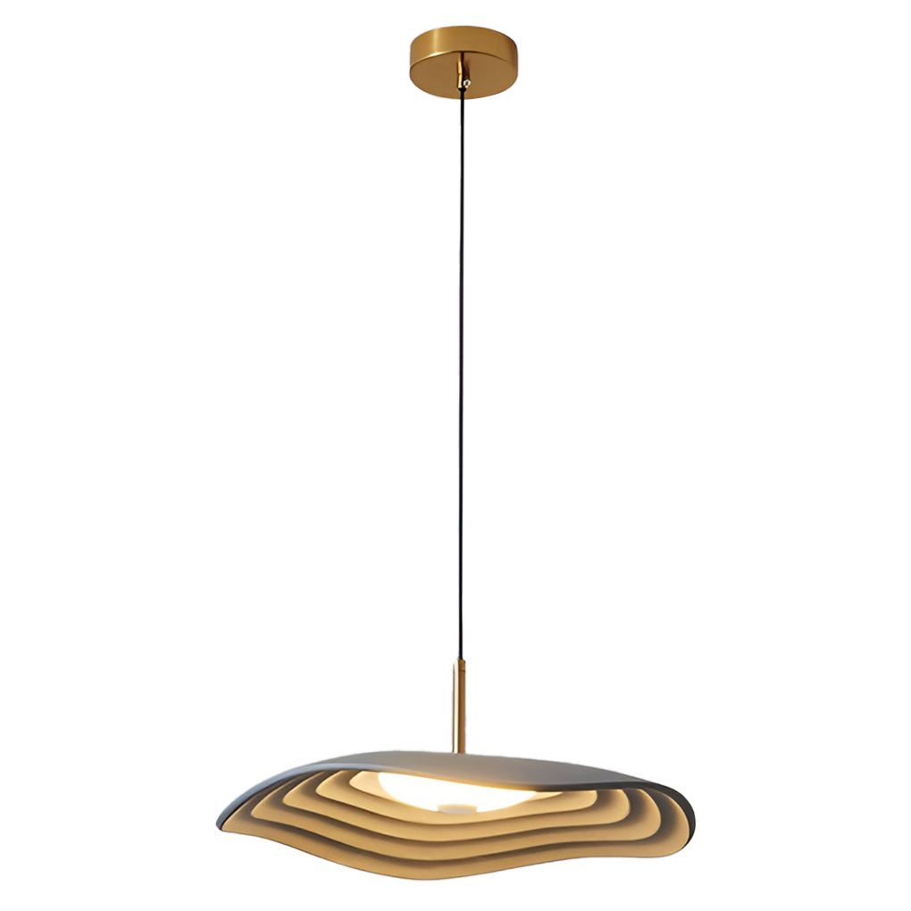 Modern Round Resin Pendant Light with 12W LED – Black & Gray