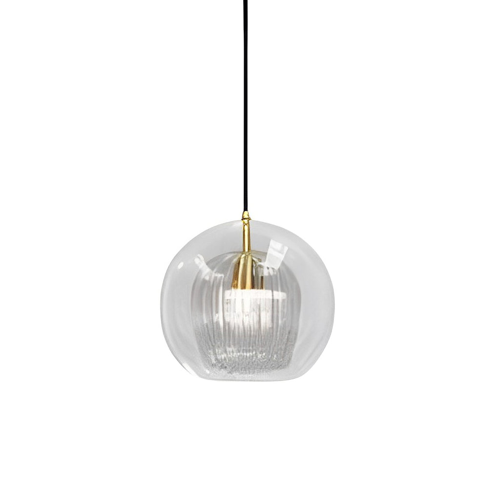 Modern Double Layer Glass Pendant Light with Brass Finish