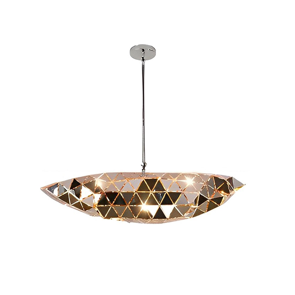 Modern Hollow Stainless Steel Pendant Light - Geometric Design