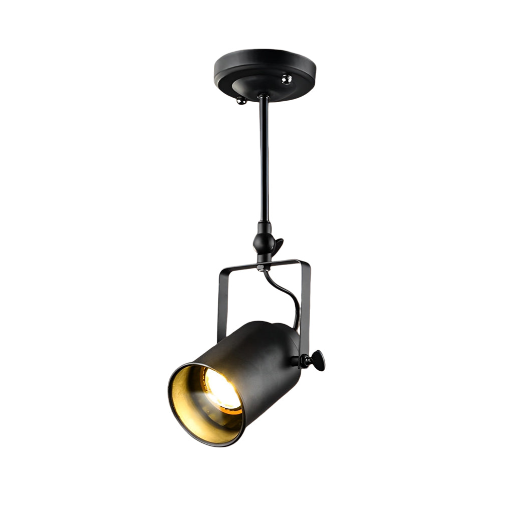 Adjustable Industrial Spotlight - Black Iron LED Directional Ceiling