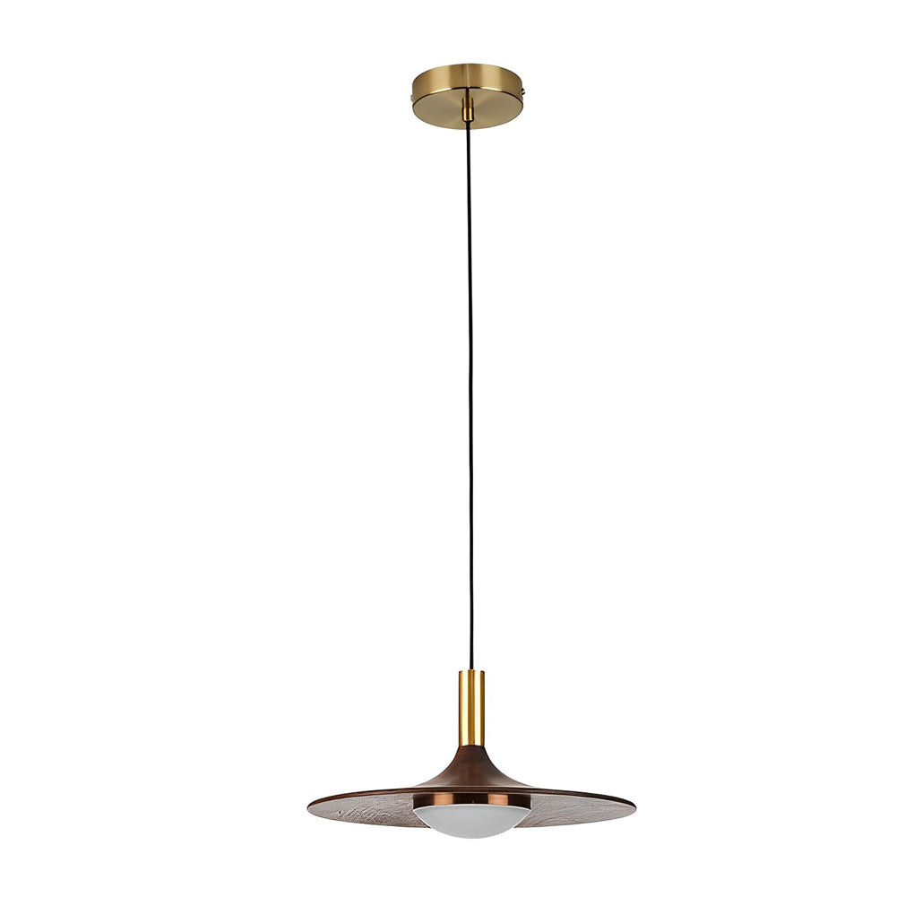 Flying Saucer Walnut Wood LED Pendant Light Modern Minimalist