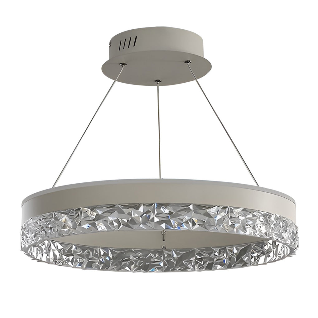 Modern Circular Ring LED Chandelier with Three-Step Dimming