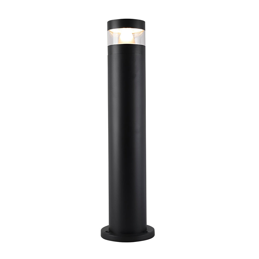 Modern Black Aluminum Outdoor Pathway Bollard Light - Waterproof LED