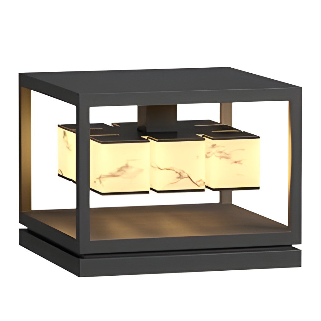 Square Solar LED Outdoor Post Cap Light - Waterproof Deck Pillar