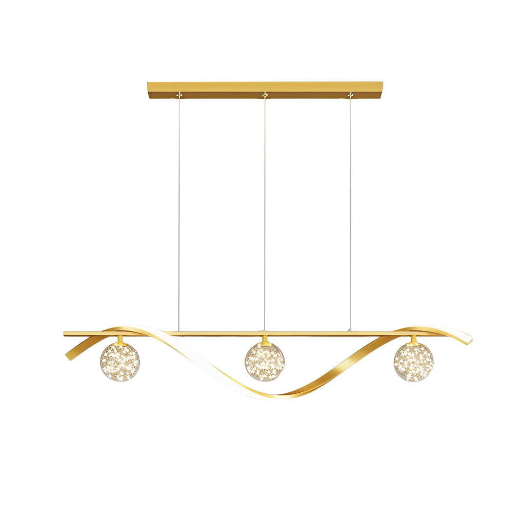 Modern Glass Ball Chandelier with Three-Step Dimming | LED Pendant
