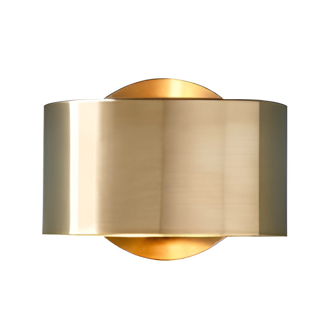 Gold Circular Wall Sconce Modern Up Down Light Iron Finish