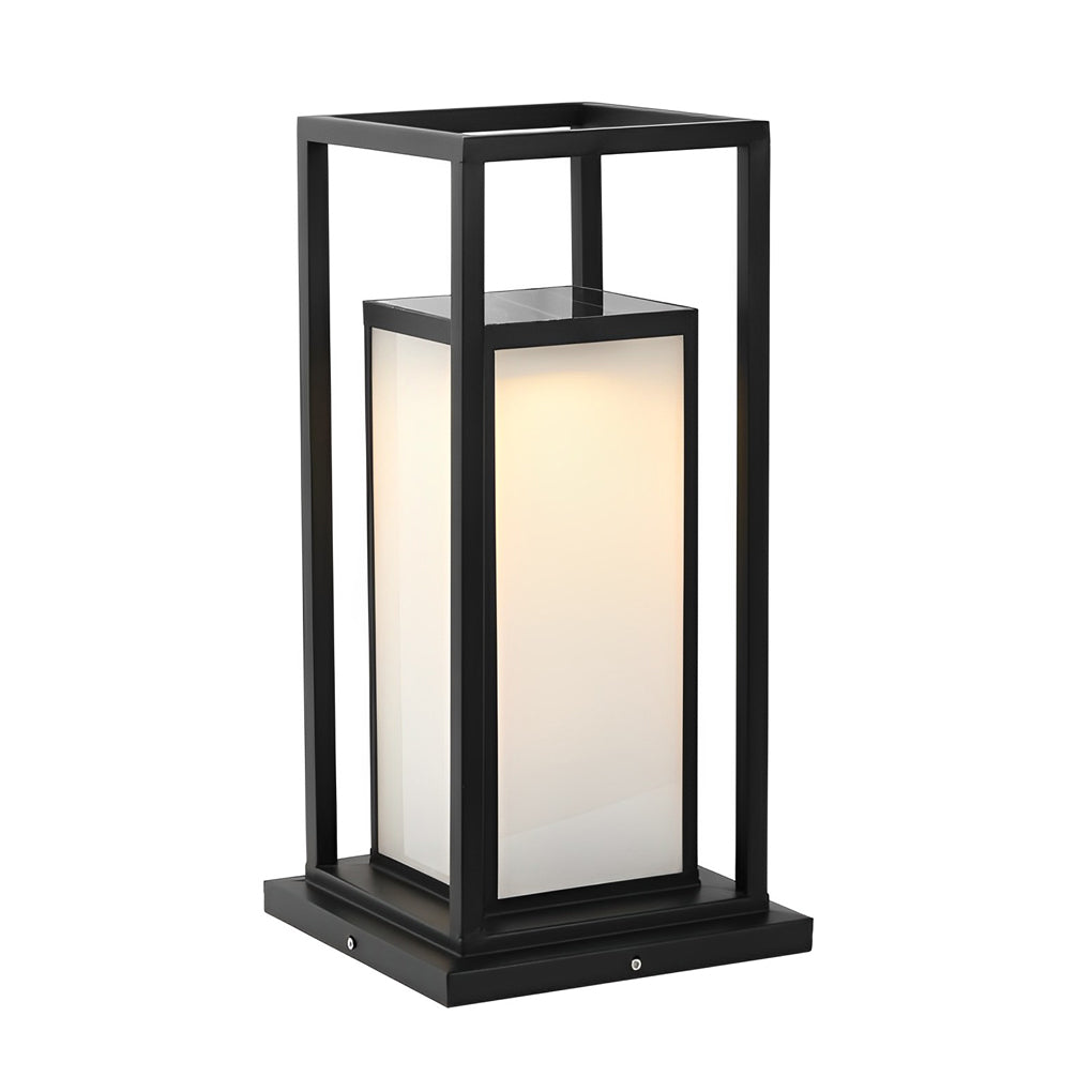 Modern Solar Fence Post Light - Stainless Steel Outdoor Pillar Lamp