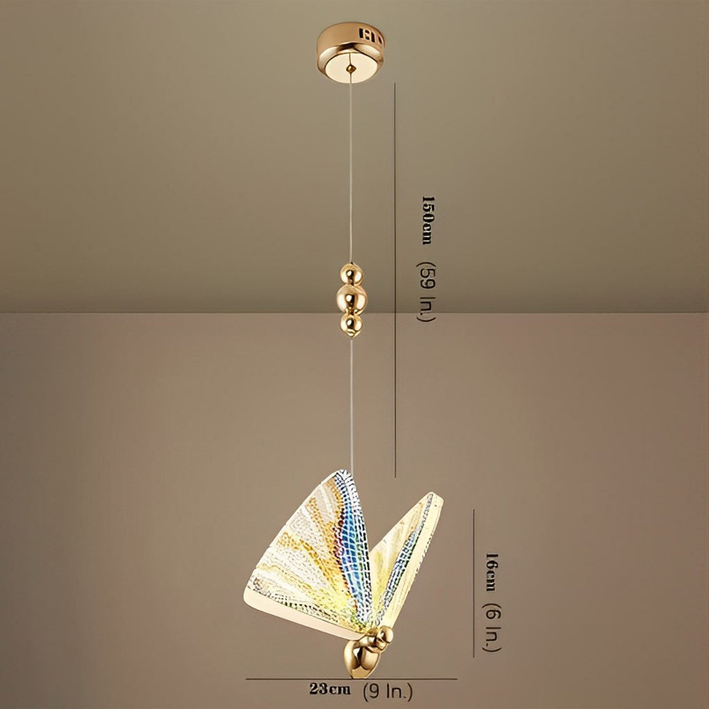 Butterfly Multi-Color Metal Acrylic LED Pendant Light